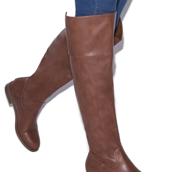 Shoedazzle Over the Knee Zip Up Boots Forest Green Size 8 - Picture 6 of 6